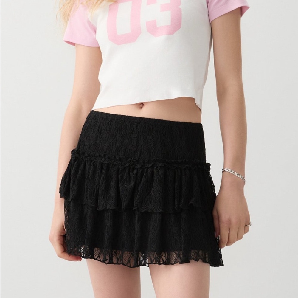 Ardene Black Lace Mini Skirt